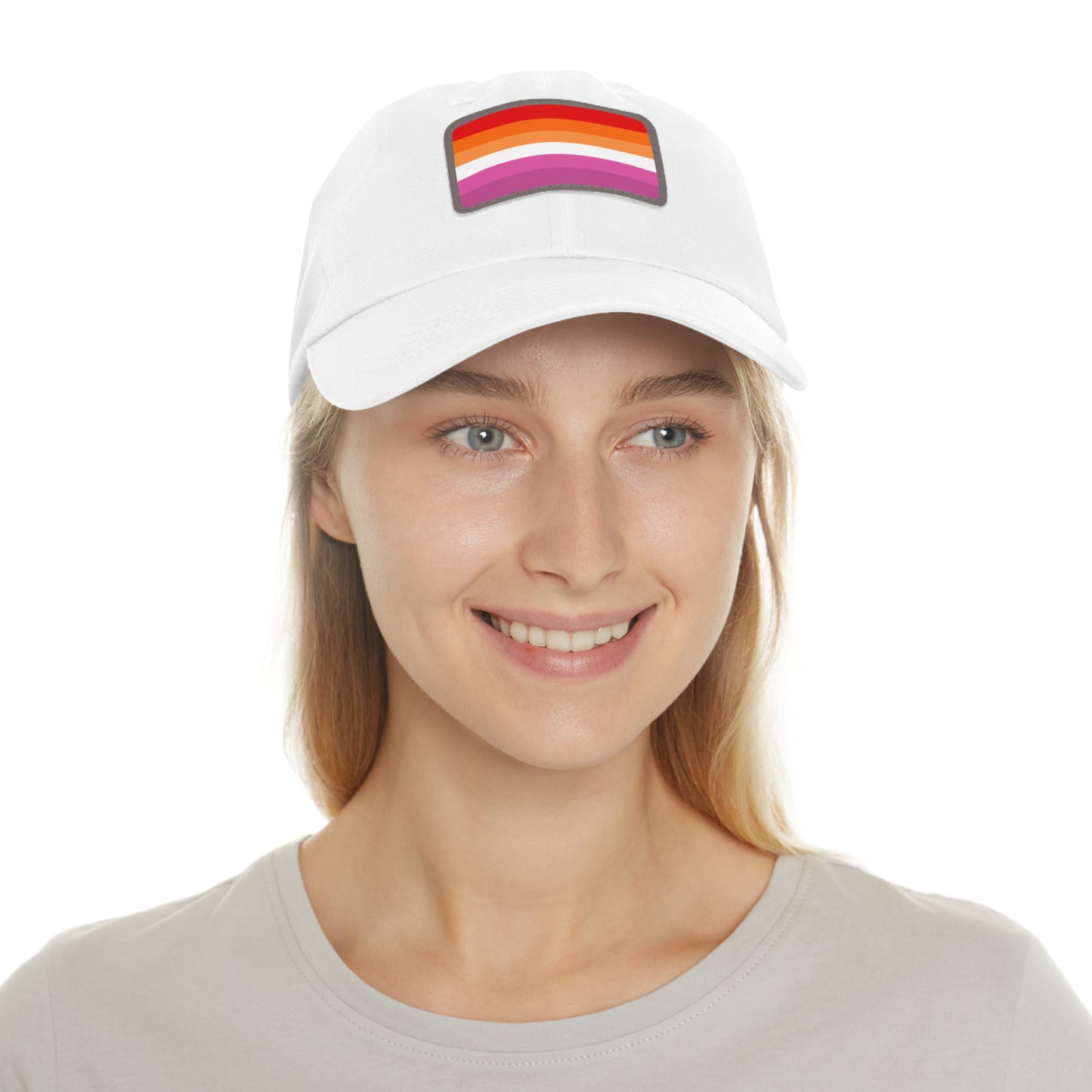 Lesbian Pride Dad Hat with Rainbow Leather Patch | Perfect for Pride, Casual Wear, Summer Outings, Gift for Him, Trendy Accessories