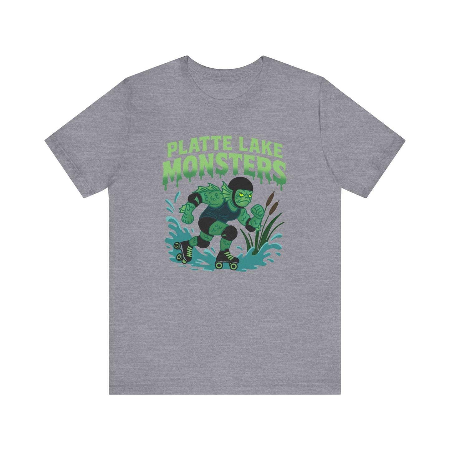 Unisex Tee - Platte Lake Monsters Roller Derby Mascot T-Shirt