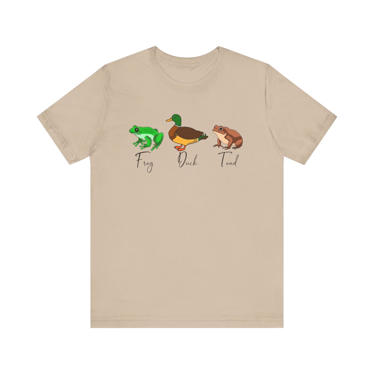 FDT- Frog Duck Toad Tee - Unisex Jersey Short Sleeve Shirt for Nature Lovers, Perfect for Gifts, Animal Lovers, Earth Day, Casual Wear