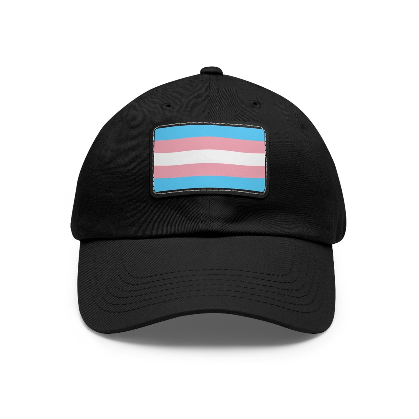 Transgender Pride Dad Hat with Leather Patch, LGBTQ+ Gift, Adjustable Cap, Pride Apparel, Unique Father's Day Gift