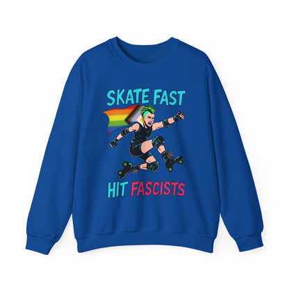 Skater Punk Sweatshirt with Progressive Pride Flag Cape - Crewneck