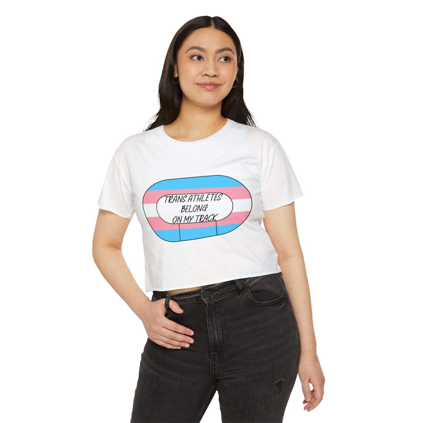 Trans Derby Athletes Crop Top - Pride, LGBTQ+ Equality, Festival Wear, Casual Style, Summer Vibes, Sports Appreciation