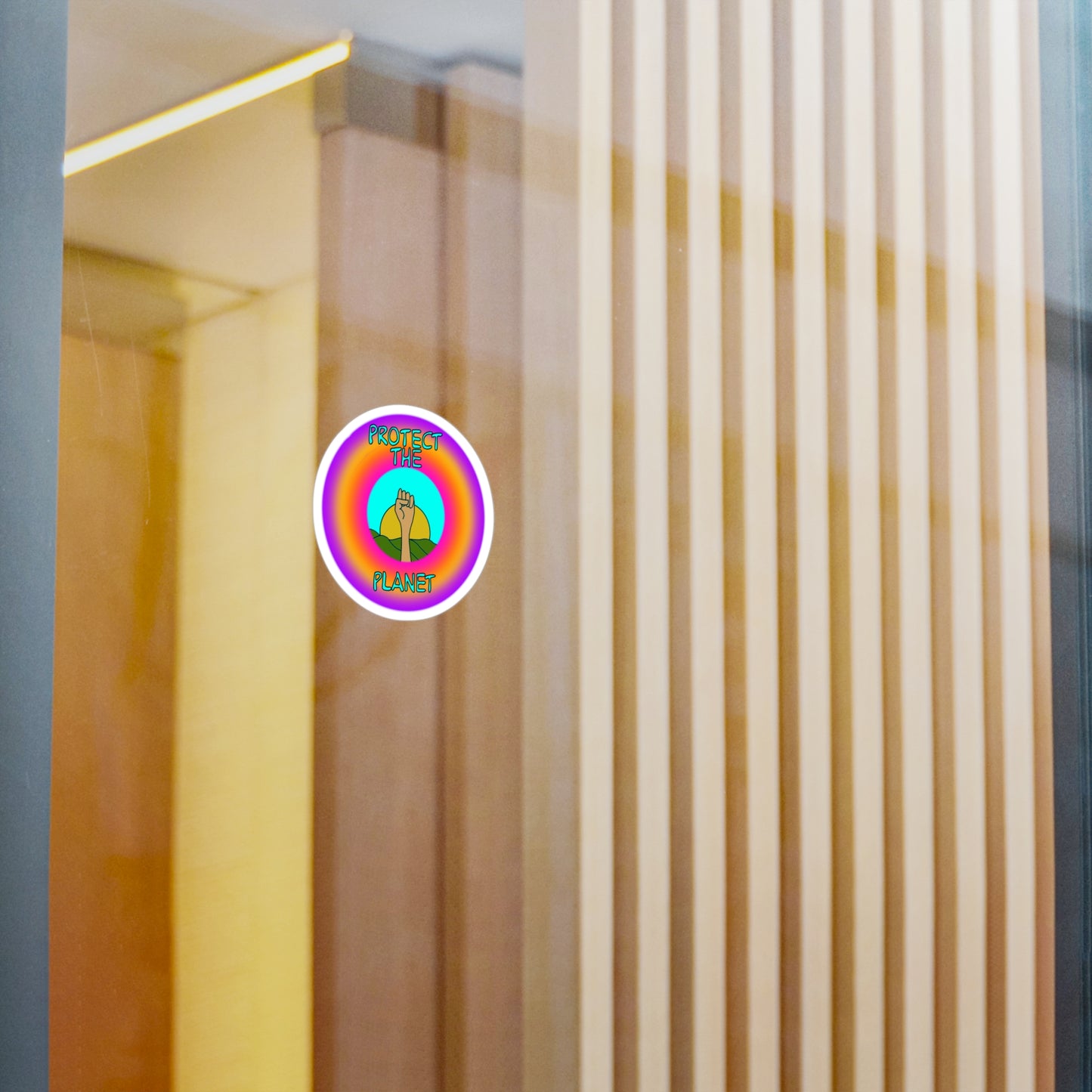 Eco-Friendly Kiss-Cut Vinyl Decals - Protect the Planet, Nature Lover Gift, Earth Day Decor, Sustainable Living Sticker, Green Activism