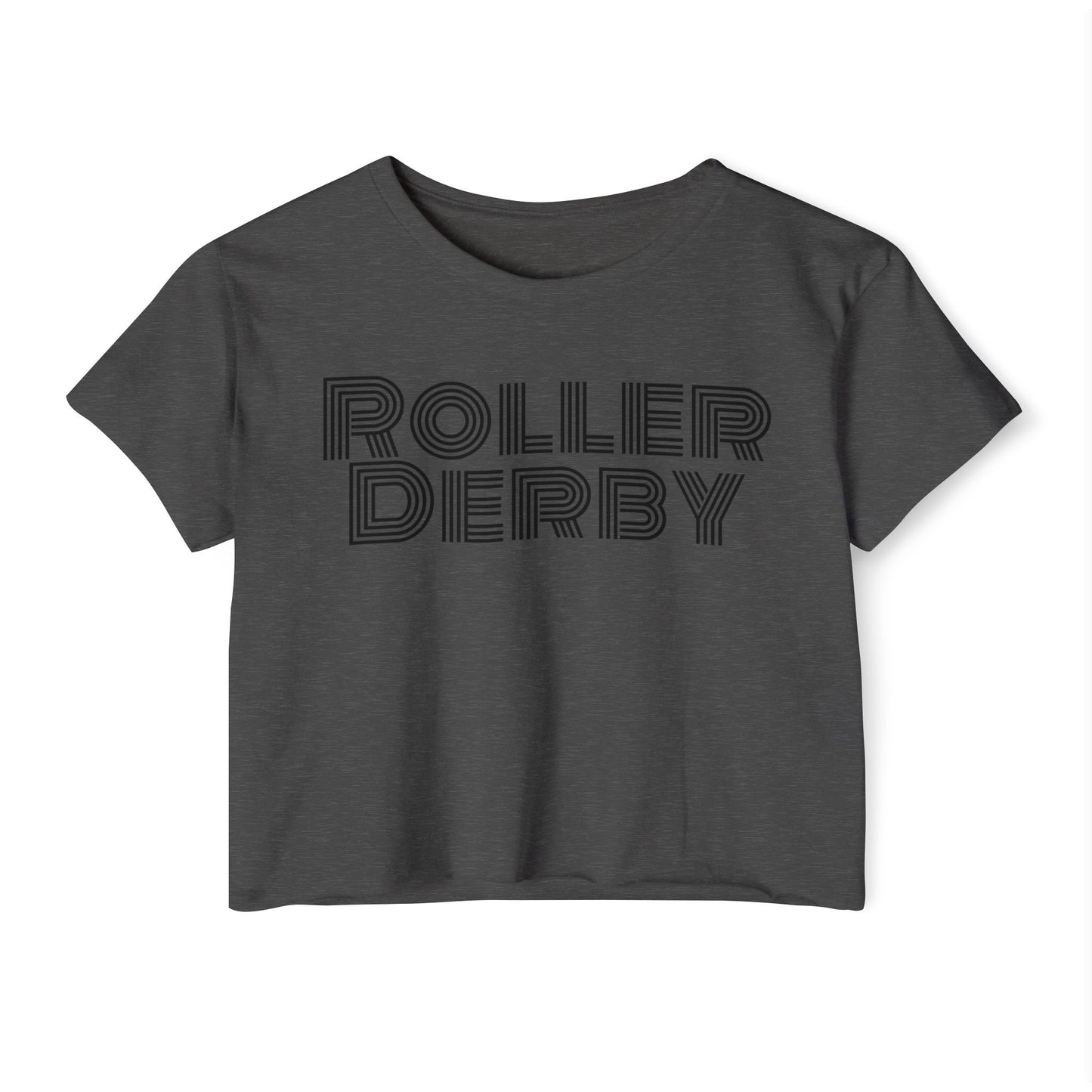 Roller Derby Festival Crop Top, Trendy Summer Tee, Edgy Graphic Shirt for Women, Perfect for Festivals, Gifts for Skaters