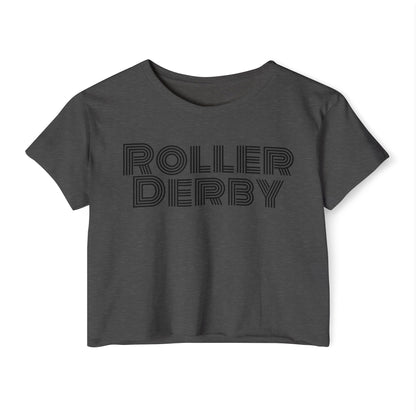 Roller Derby Festival Crop Top, Trendy Summer Tee, Edgy Graphic Shirt for Women, Perfect for Festivals, Gifts for Skaters