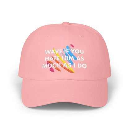 Wave if You Hate Him as Much as I do Rainbow Embroidered Classic Dad Cap, Trendy Adjustable Cap