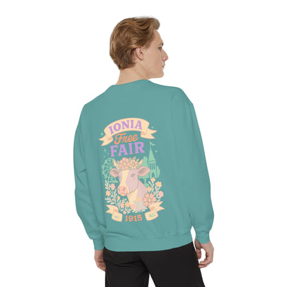 Ionia Fair Unisex Garment-Dyed Sweatshirt, Cozy Sweatshirt, Graphic Sweatshirt, Festival Attire, Vintage Feel, Gift for Fair Lovers