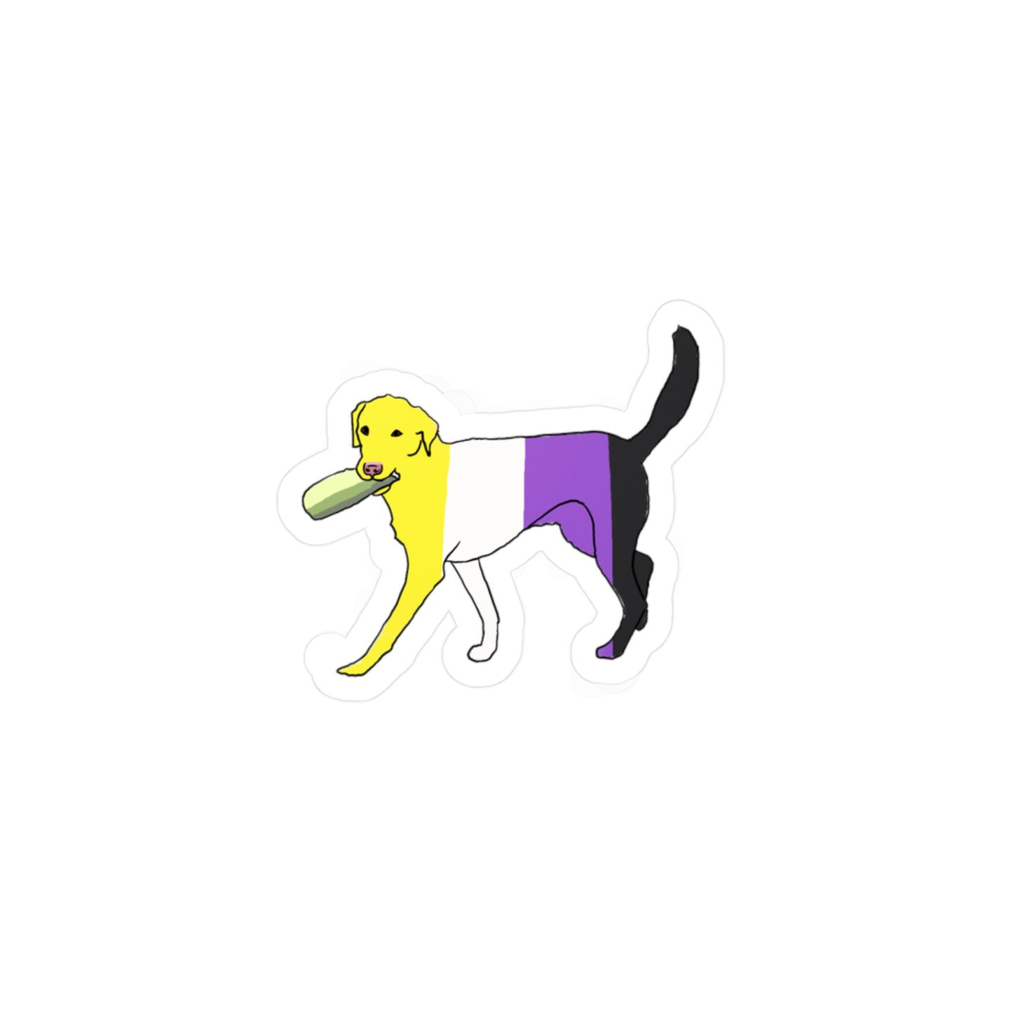 Non-Binary Pride Zucchini Dog Kiss-Cut Vinyl Decals