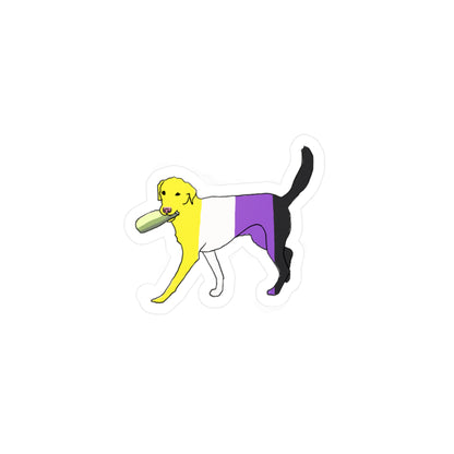 Non-Binary Pride Zucchini Dog Kiss-Cut Vinyl Decals
