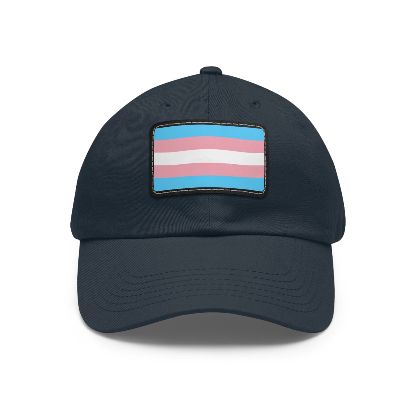 Transgender Pride Dad Hat with Leather Patch, LGBTQ+ Gift, Adjustable Cap, Pride Apparel, Unique Father's Day Gift