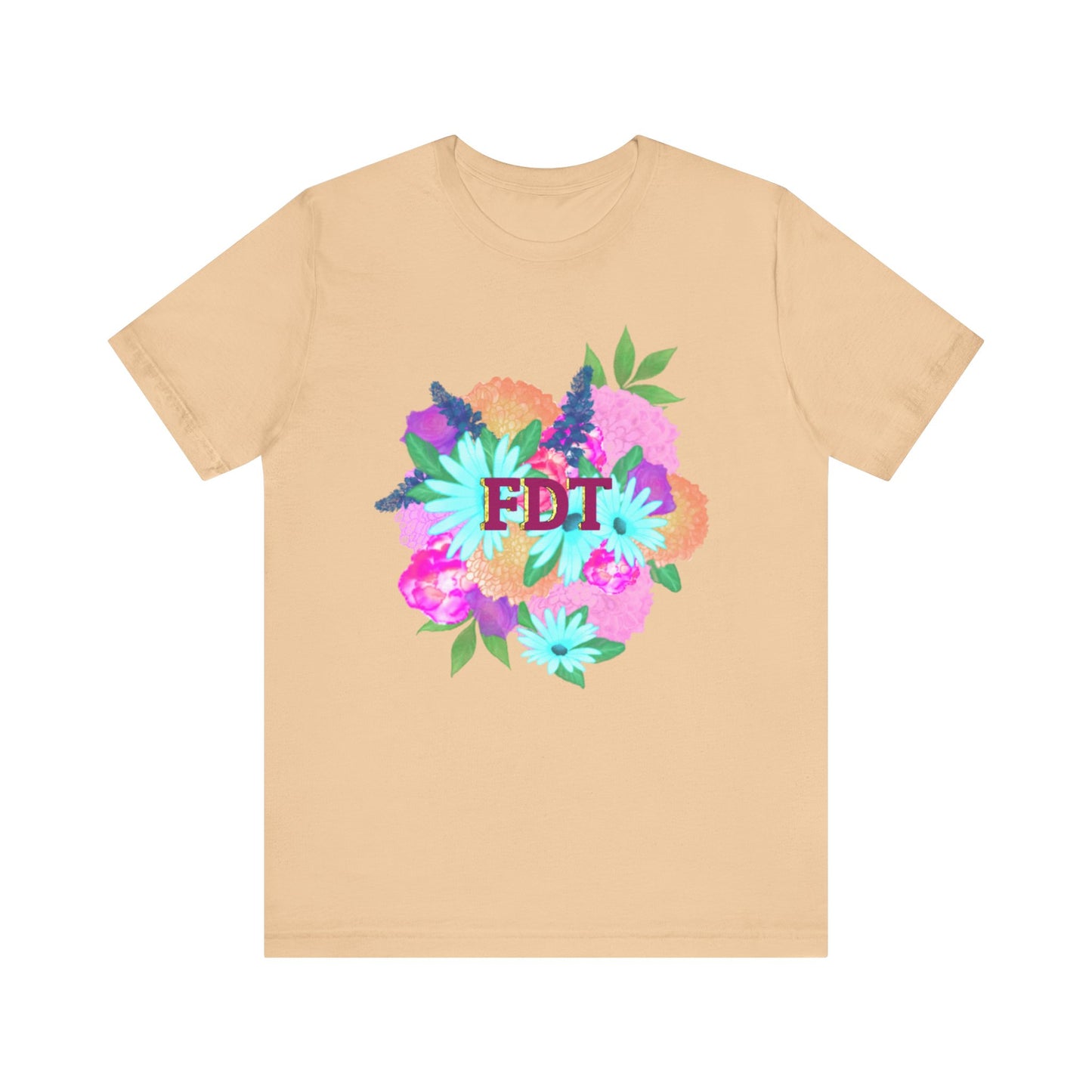Floral FDT Unisex Tee | Vibrant Summer Shirt, Stylish Casual Wear, Gift for Her, Birthday Tee, Floral Graphic Tee