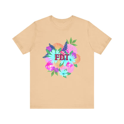 Floral FDT Unisex Tee | Vibrant Summer Shirt, Stylish Casual Wear, Gift for Her, Birthday Tee, Floral Graphic Tee
