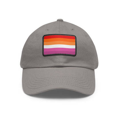 Lesbian Pride Dad Hat with Rainbow Leather Patch | Perfect for Pride, Casual Wear, Summer Outings, Gift for Him, Trendy Accessories