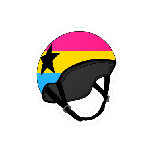 Pansexual Pride Jammer Helmet Vinyl Decals - Colorful Stickers for Skateboards, Laptops, Cars, Gifts, and Decorations