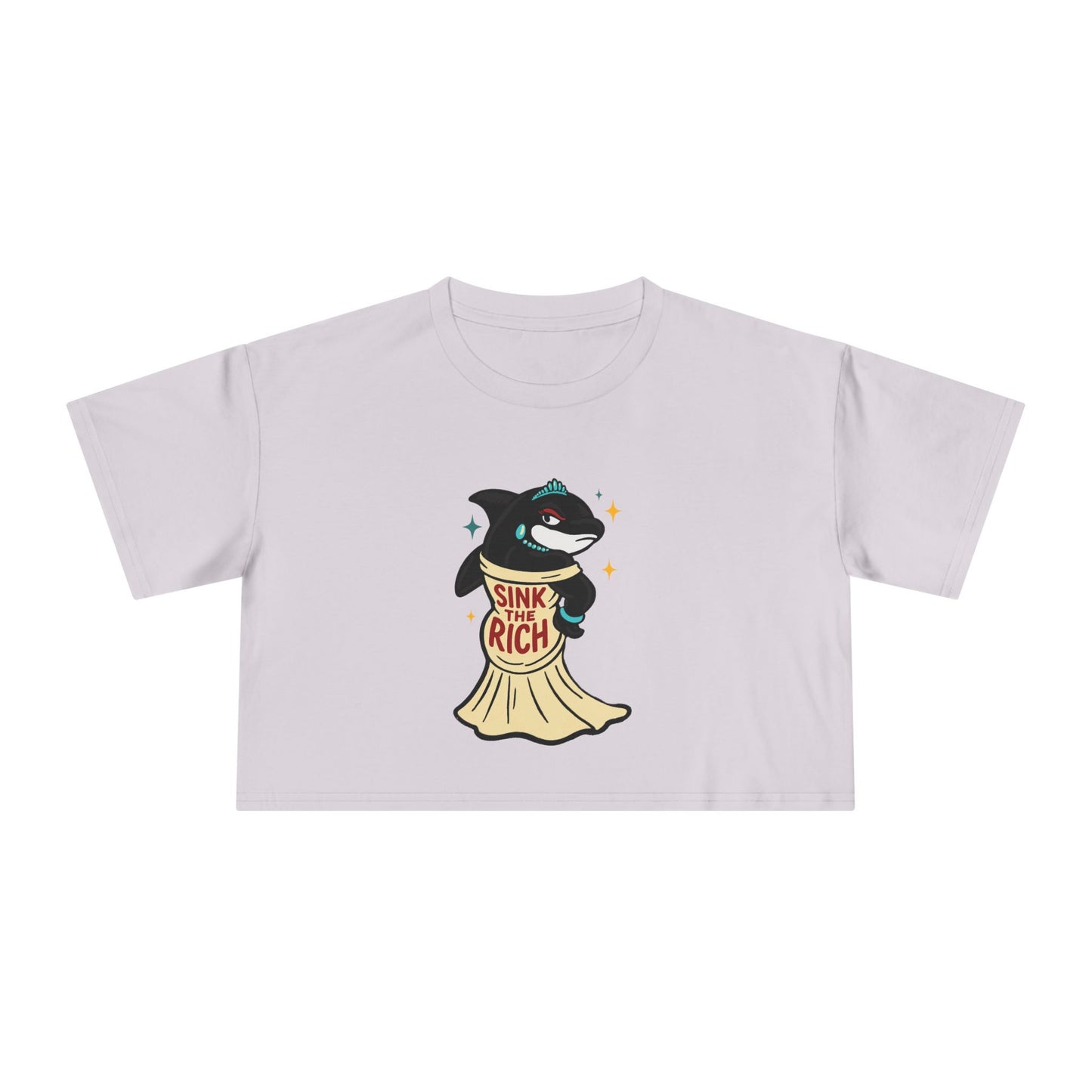 Crop Tee Orca Whale AOC's Met Gala Dress Sink the Rich Women's