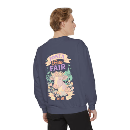 Ionia Fair Unisex Garment-Dyed Sweatshirt, Cozy Sweatshirt, Graphic Sweatshirt, Festival Attire, Vintage Feel, Gift for Fair Lovers