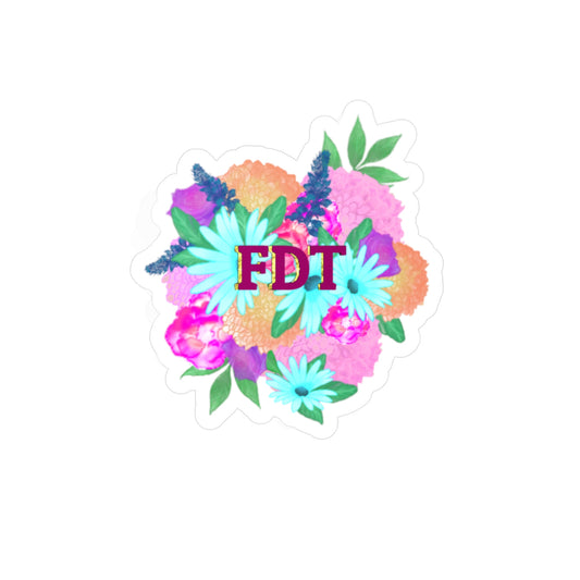 FDT- Colorful Floral Kiss-Cut Vinyl Decals, Perfect for Laptops, Water Bottles, Scrapbooking, Parties, and Weddings