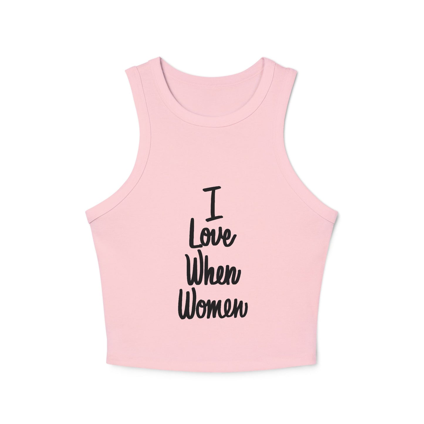 I Love When Women Racer Tank Top, Feminist Apparel, Summer Top, Pride Wear, Cute Crop, Casual Wear