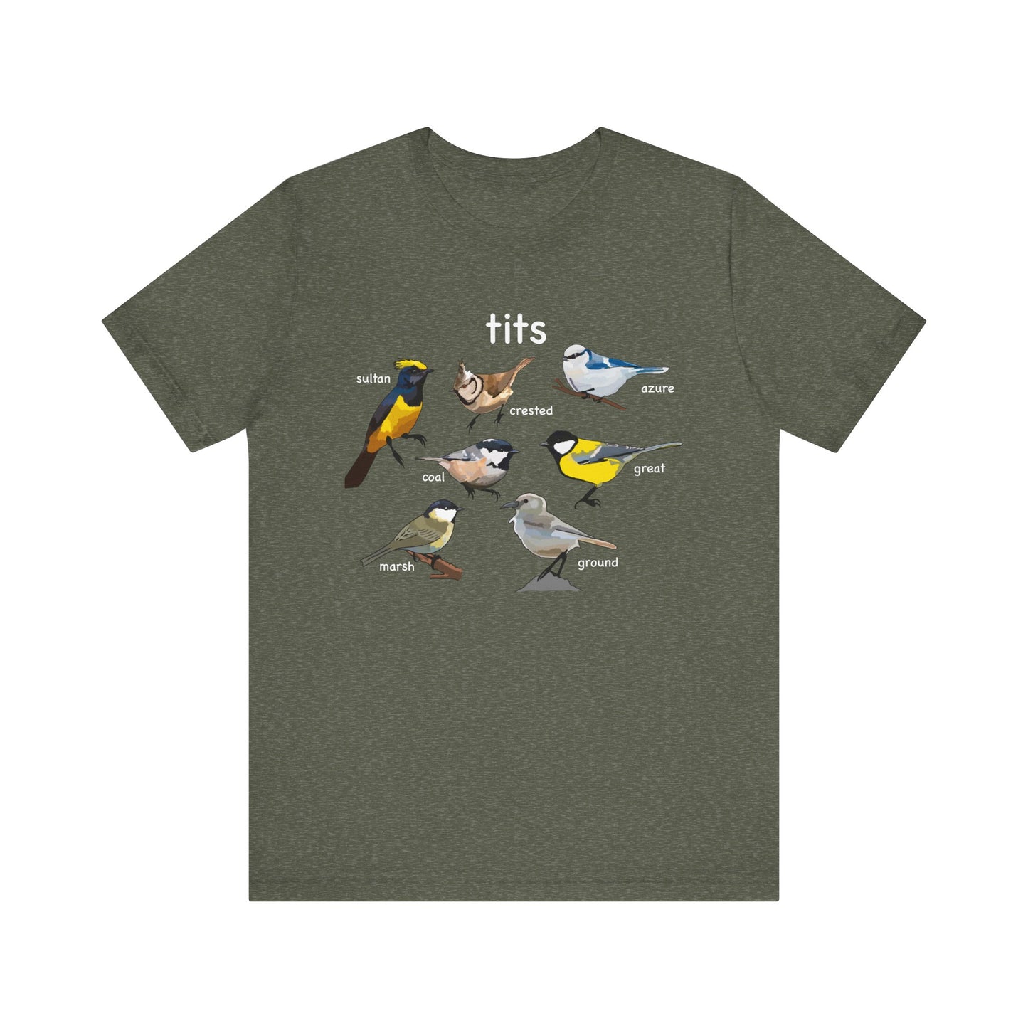 Bird Lover Tee Tits with Vintage Bird Illustrations, Nature Enthusiast Shirt, Gift for Birdwatchers, Eco-Friendly Fashion, Cute Graphic Tee,