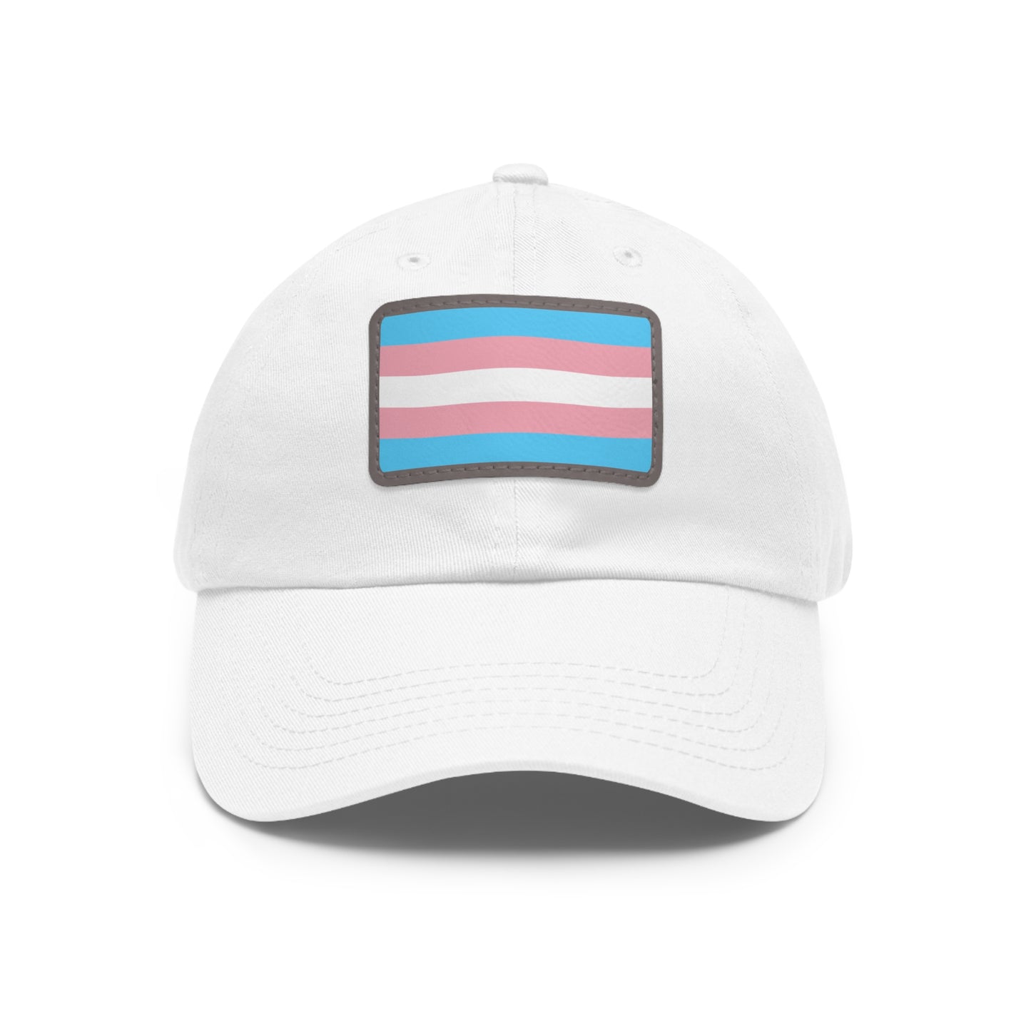 Transgender Pride Dad Hat with Leather Patch, LGBTQ+ Gift, Adjustable Cap, Pride Apparel, Unique Father's Day Gift