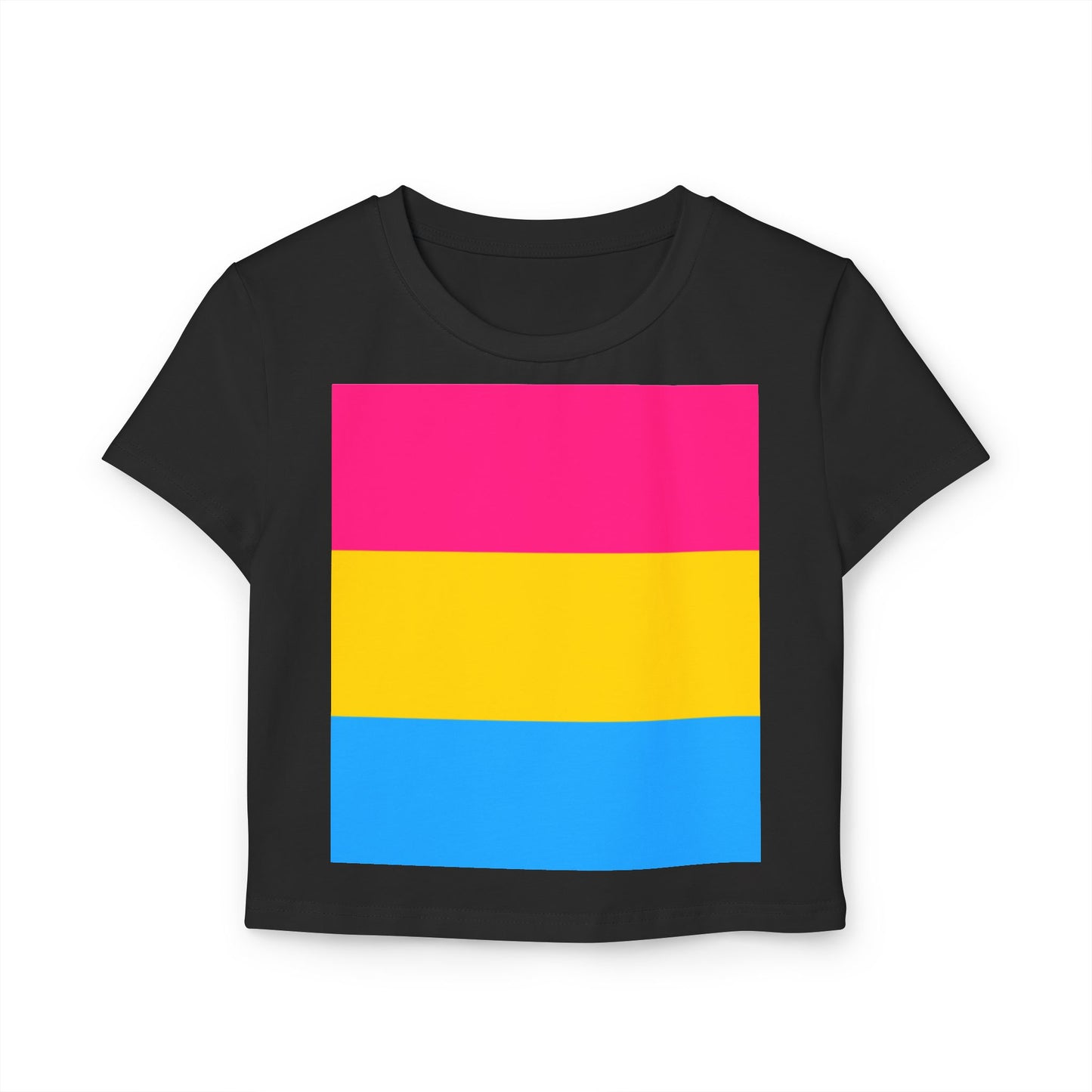 Pansexual Pride Colors Baby Tee, Feminist T-Shirt, LGBTQ+ Awareness Top, Casual Summer Tee, Gift for Pride Month, Cute Crop Top