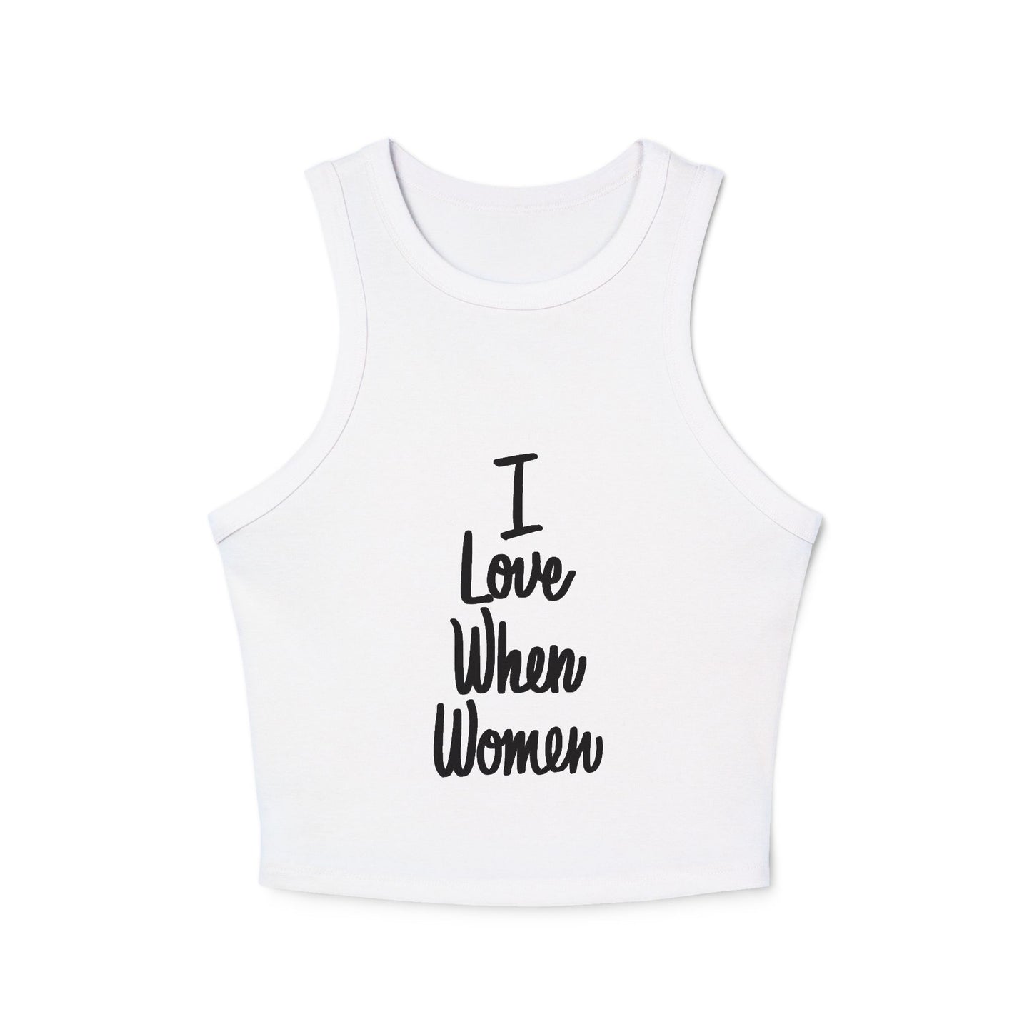 I Love When Women Racer Tank Top, Feminist Apparel, Summer Top, Pride Wear, Cute Crop, Casual Wear