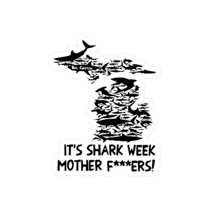 Whitmer Hot Mic Shark Week Vinyl Decals, Fun Stickers for Water Lovers, Beach Decor, Shark Enthusiasts Gifts, Unique Wall Art