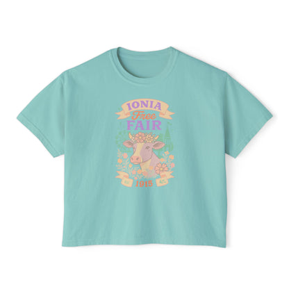Vintage Ionia Free Fair Women's Boxy Tee, Casual Summer T-Shirt, Graphic Tee, Festival Shirt, Gift for Her