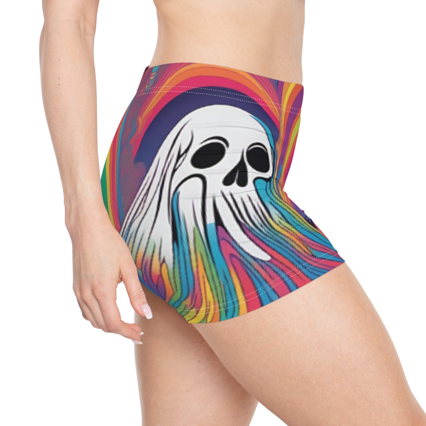 Psychedelic Skull Women's Shorts (AOP)
