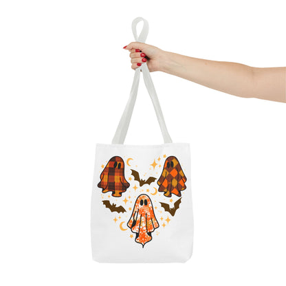 Spooky Ghost Tote Bag, Halloween Bags, Trick or Treat, Seasonal Tote, Autumn Accessories, Gift for Halloween Lovers