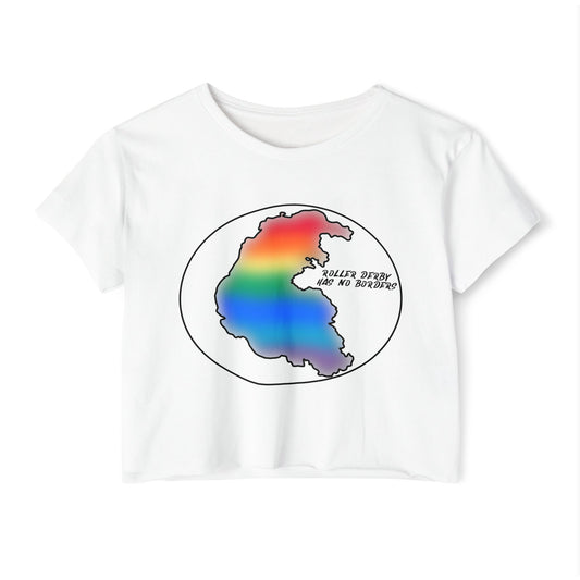 Rainbow Borderless Derby Festival Crop Top - Perfect for Summer Events, Beach Days, Pride Celebrations, Boho Style, Casual Outings