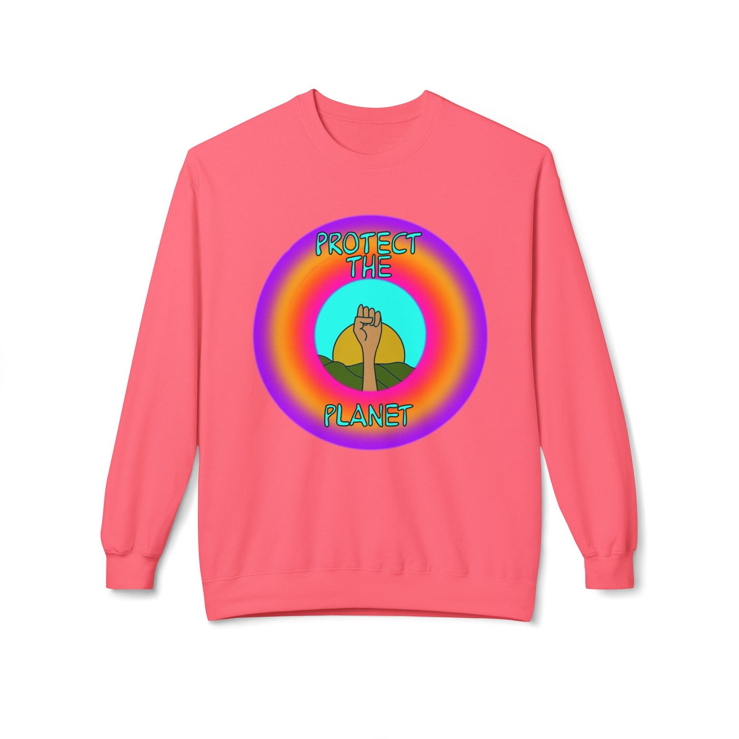 Protect the Planet Crewneck Sweatshirt, Eco-Friendly Sweatshirt, Earth Day Gift, Unisex Fleece Top, Activist Apparel, Comfortable Casual