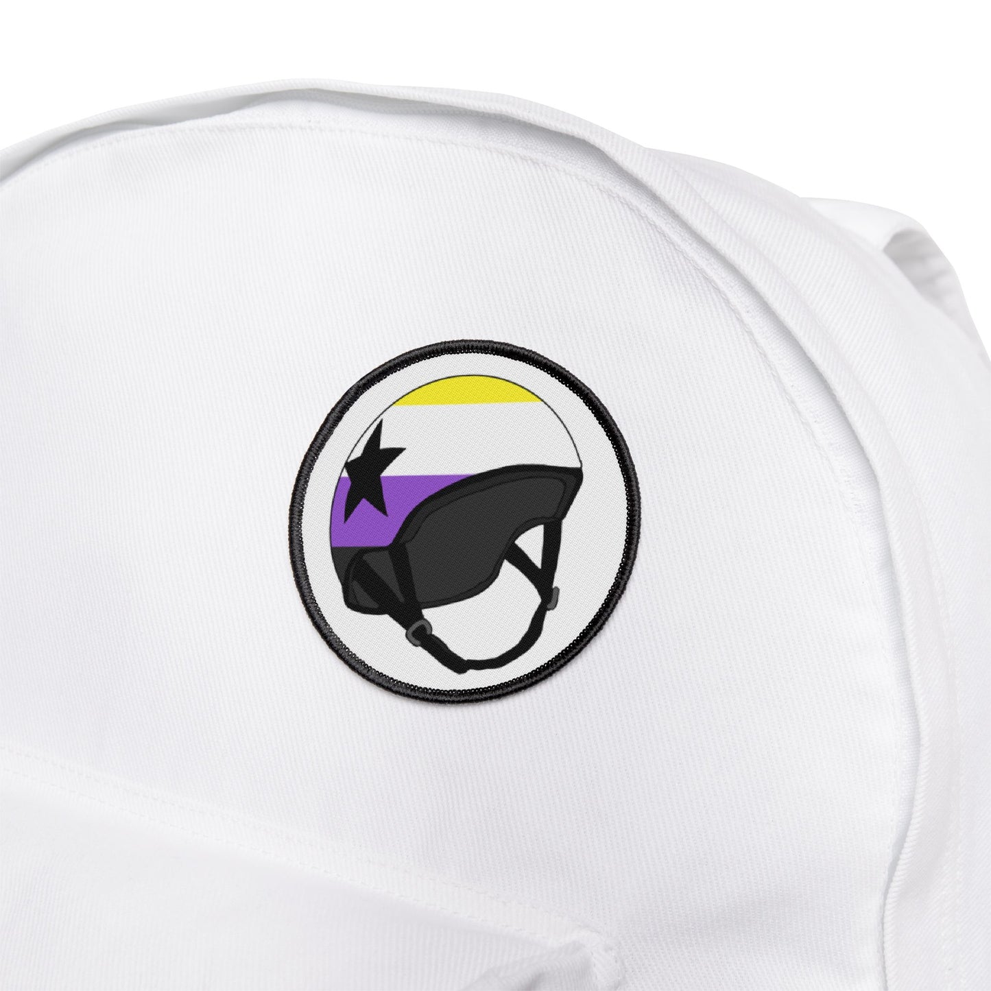 Non Binary Jammer Derby Iron-On Patches Helmet and Bags, Motorcycle Patches, Fun DIY Embellishments, Gift for Bikers, Pride Gear