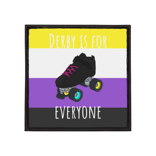 Non-Binary Derby Iron-On Patches, LGBTQ+ Roller Skating, Fun Patches for Jackets, Gear Accessories, Gift for Skaters, Pride Support