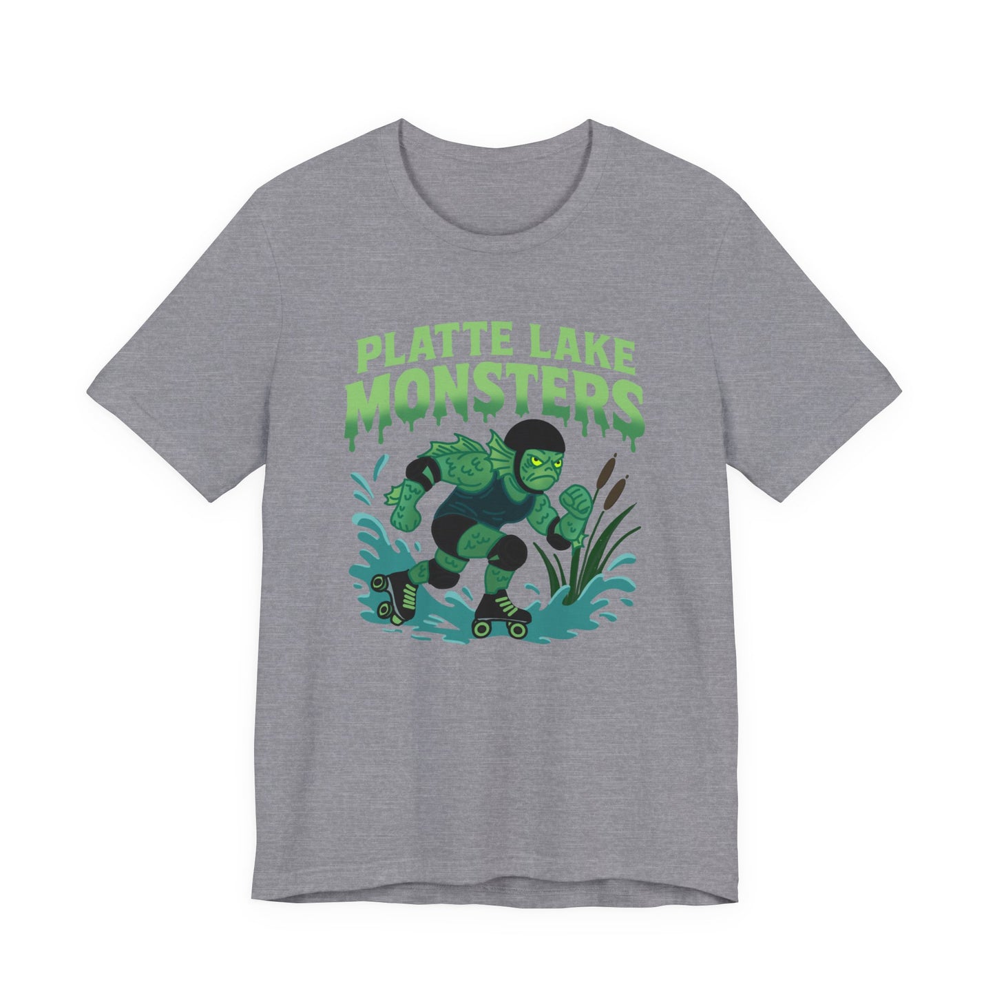 Unisex Tee - Platte Lake Monsters Roller Derby Mascot T-Shirt