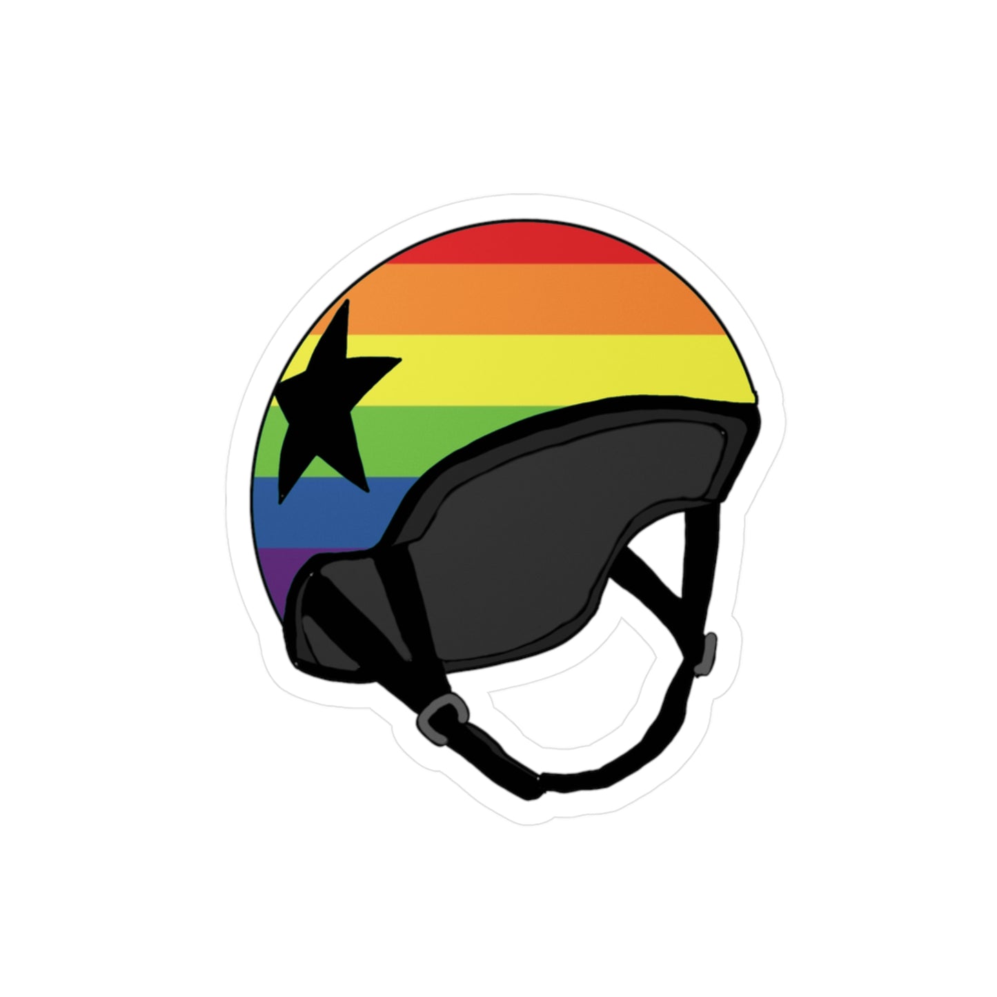 Pride Jammer Derby Helmet Kiss-Cut Vinyl Decals - LGBTQ+ Decor, Car Stickers, Bike Accessories, Rainbow Pride Gifts, Home Office Decor