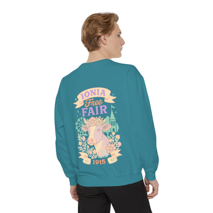 Ionia Fair Unisex Garment-Dyed Sweatshirt, Cozy Sweatshirt, Graphic Sweatshirt, Festival Attire, Vintage Feel, Gift for Fair Lovers