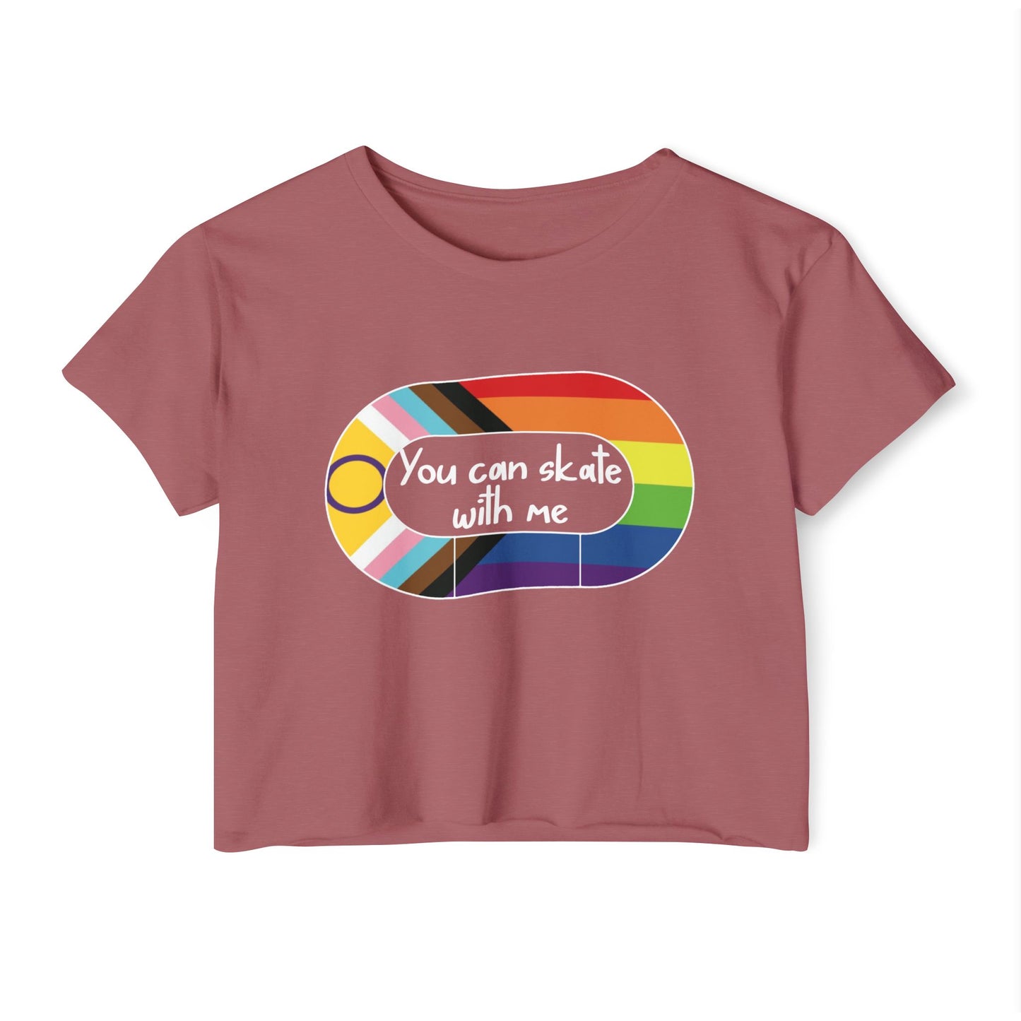 Derby Inclusion Women's Festival Crop Top - Perfect for Skating, Music Festivals, Summer Vibes, Pride Events, Casual Outings, Gift Idea