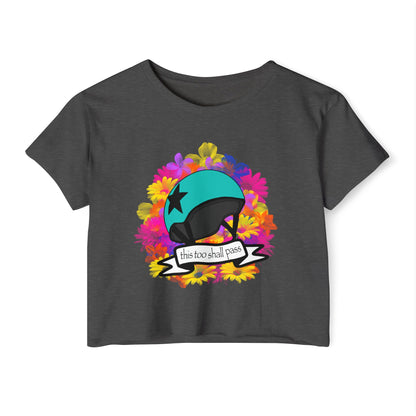 Derby Jammer Crop Top This Too Shall Pass' Floral Design, Star Pass Summer Vibes, Perfect for Concerts, Weekend Getaways, Gift for Her