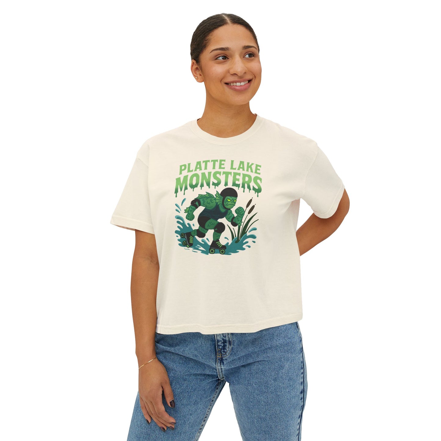 Women's Boxy Tee - Platte Lake Monsters Roller Derby Boxy Tee