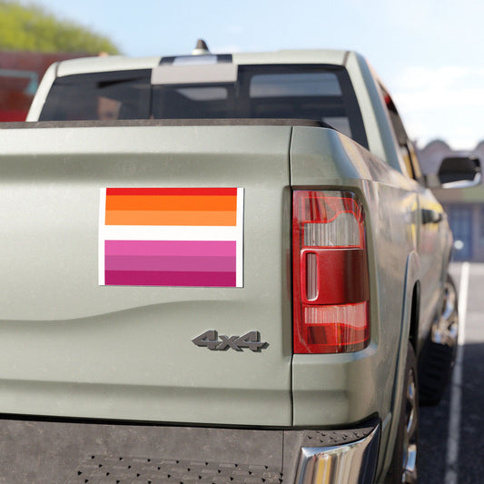 Lesbian Pride Vibrant Stripe Car Magnets, Colorful Vehicle Decals, Pride Accessories, Fun Auto Decor, Summer Road Trip Essentials