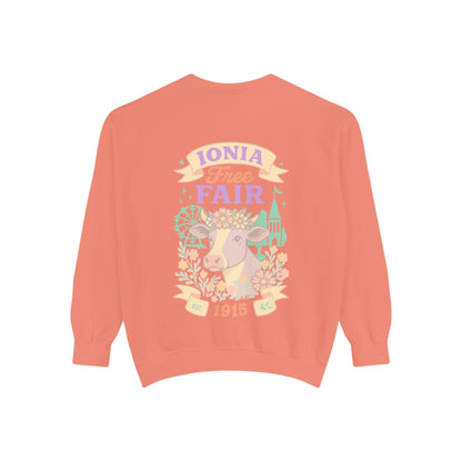 Ionia Fair Unisex Garment-Dyed Sweatshirt, Cozy Sweatshirt, Graphic Sweatshirt, Festival Attire, Vintage Feel, Gift for Fair Lovers