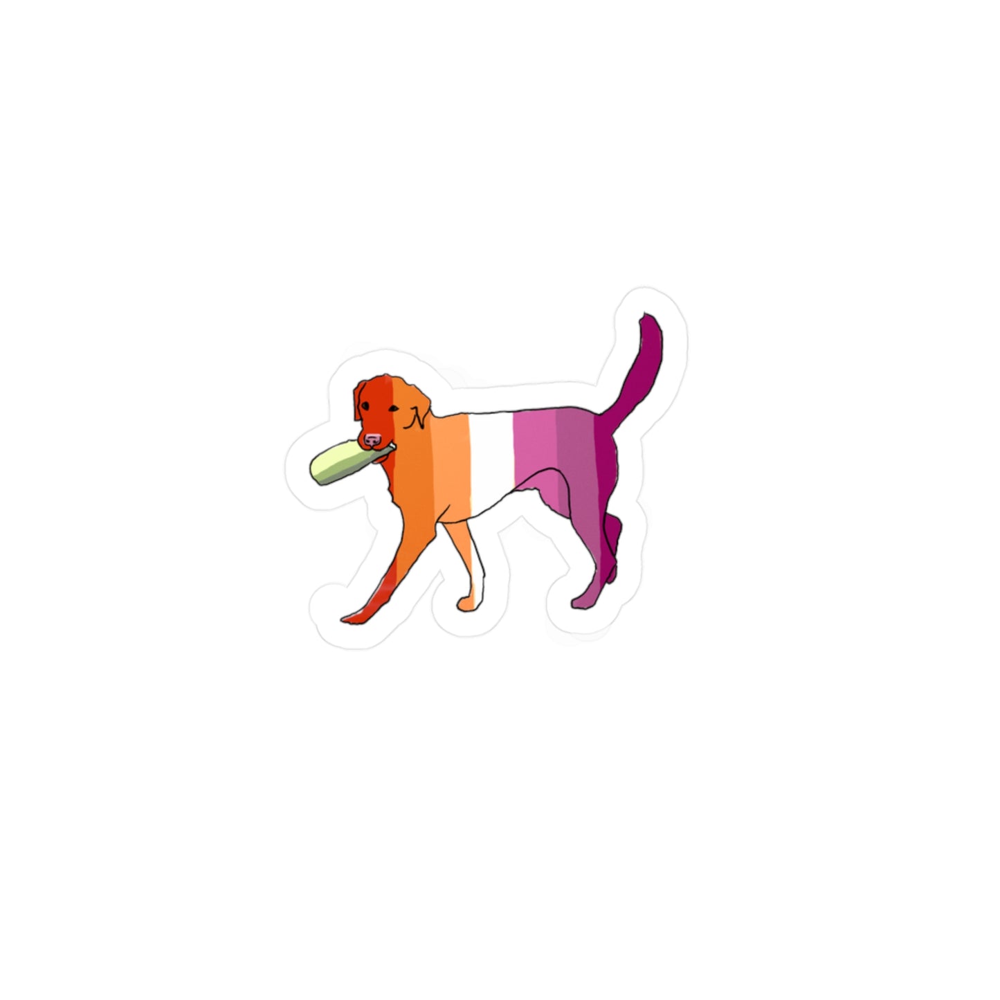 Lesbian Pride Zucchini Dog Kiss-Cut Vinyl Decals