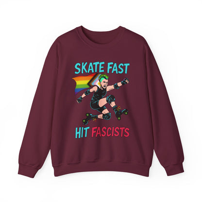 Skater Punk Sweatshirt with Progressive Pride Flag Cape - Crewneck