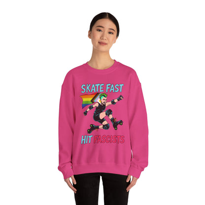 Skater Punk Sweatshirt with Progressive Pride Flag Cape - Crewneck