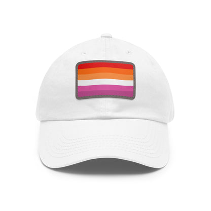 Lesbian Pride Dad Hat with Rainbow Leather Patch | Perfect for Pride, Casual Wear, Summer Outings, Gift for Him, Trendy Accessories