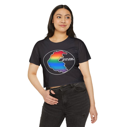 Rainbow Borderless Derby Festival Crop Top - Perfect for Summer Events, Beach Days, Pride Celebrations, Boho Style, Casual Outings