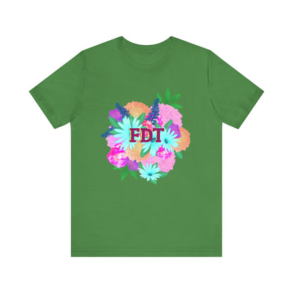 Floral FDT Unisex Tee | Vibrant Summer Shirt, Stylish Casual Wear, Gift for Her, Birthday Tee, Floral Graphic Tee