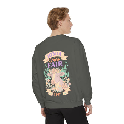 Ionia Fair Unisex Garment-Dyed Sweatshirt, Cozy Sweatshirt, Graphic Sweatshirt, Festival Attire, Vintage Feel, Gift for Fair Lovers