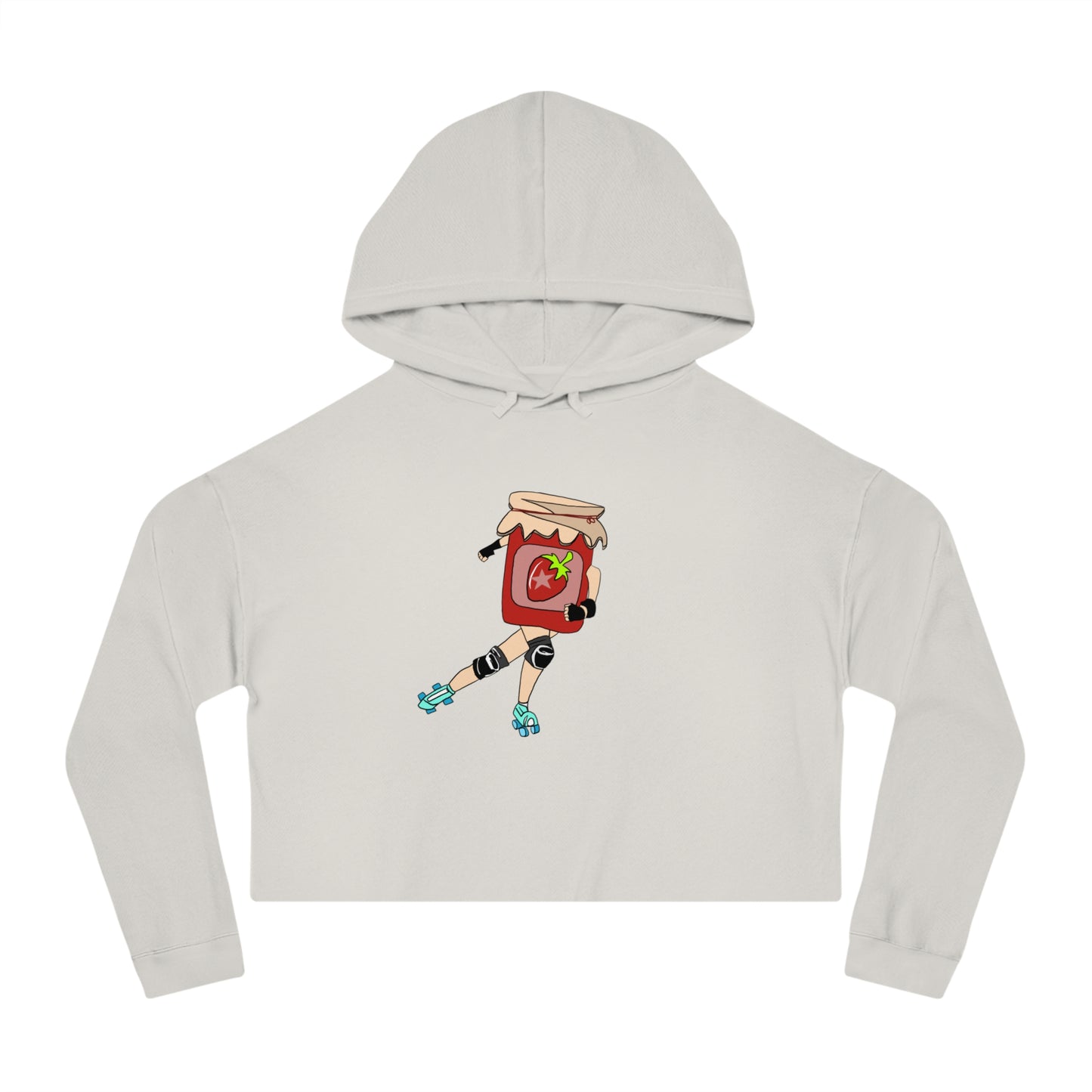 Strawberry Jammer Women Cropped Hooded Sweatshirt